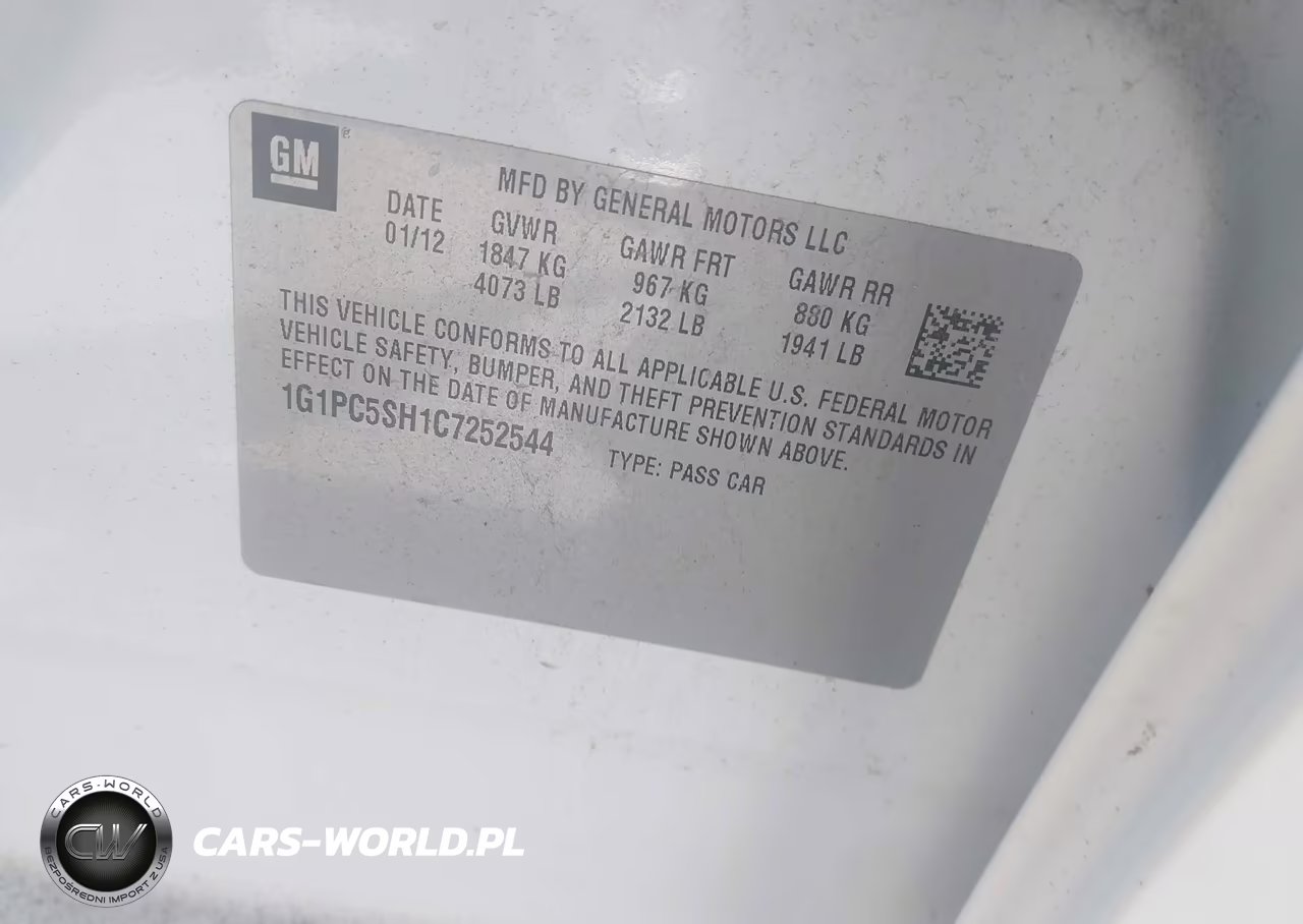 2012 Chevrolet Cruze Ls VIN:1G1PC5SH1C7252544 - 9
