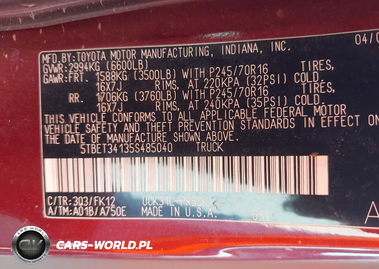 2005 Toyota Tundra Sr5 V8 VIN:5TBET34135S485040 - 9