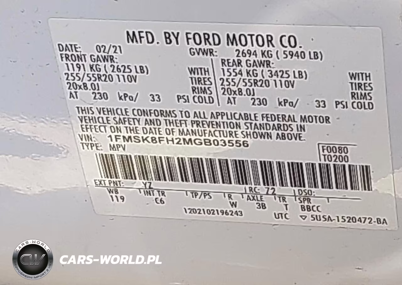 2021 Ford Explorer Limited VIN:1FMSK8FH2MGB03556 - 9