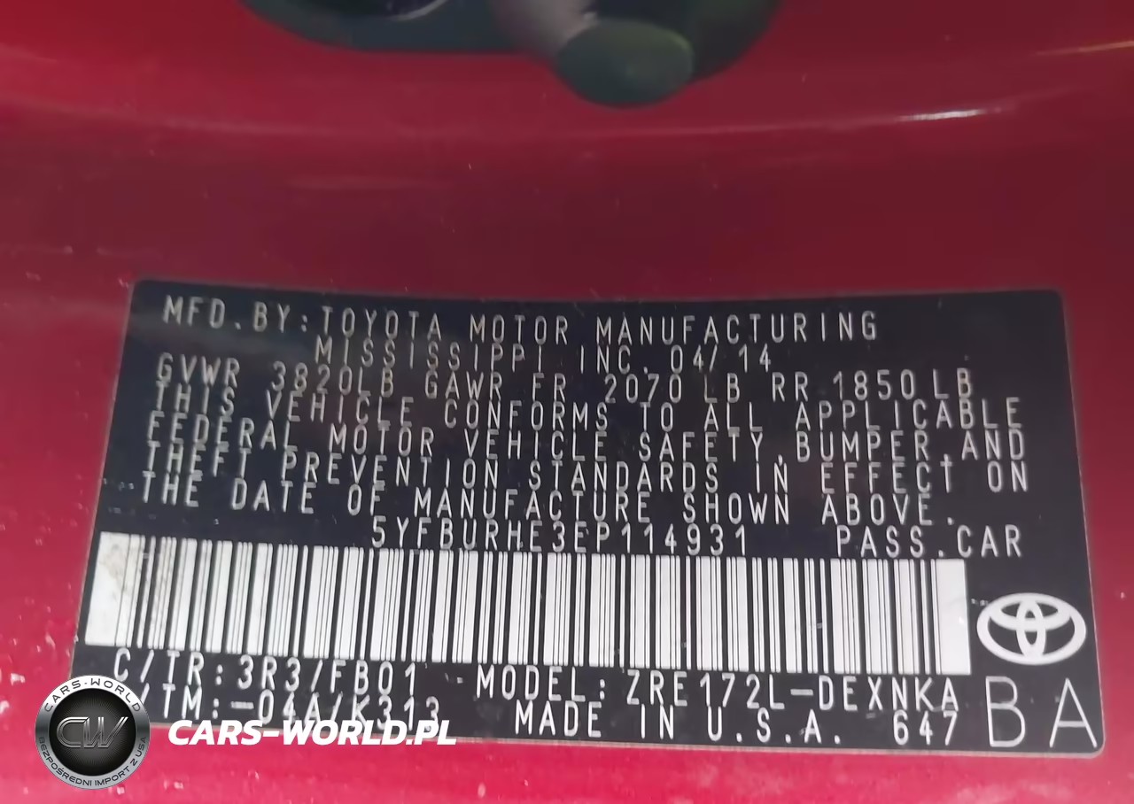 2014 Toyota Corolla Le VIN:5YFBURHE3EP114931 - 9