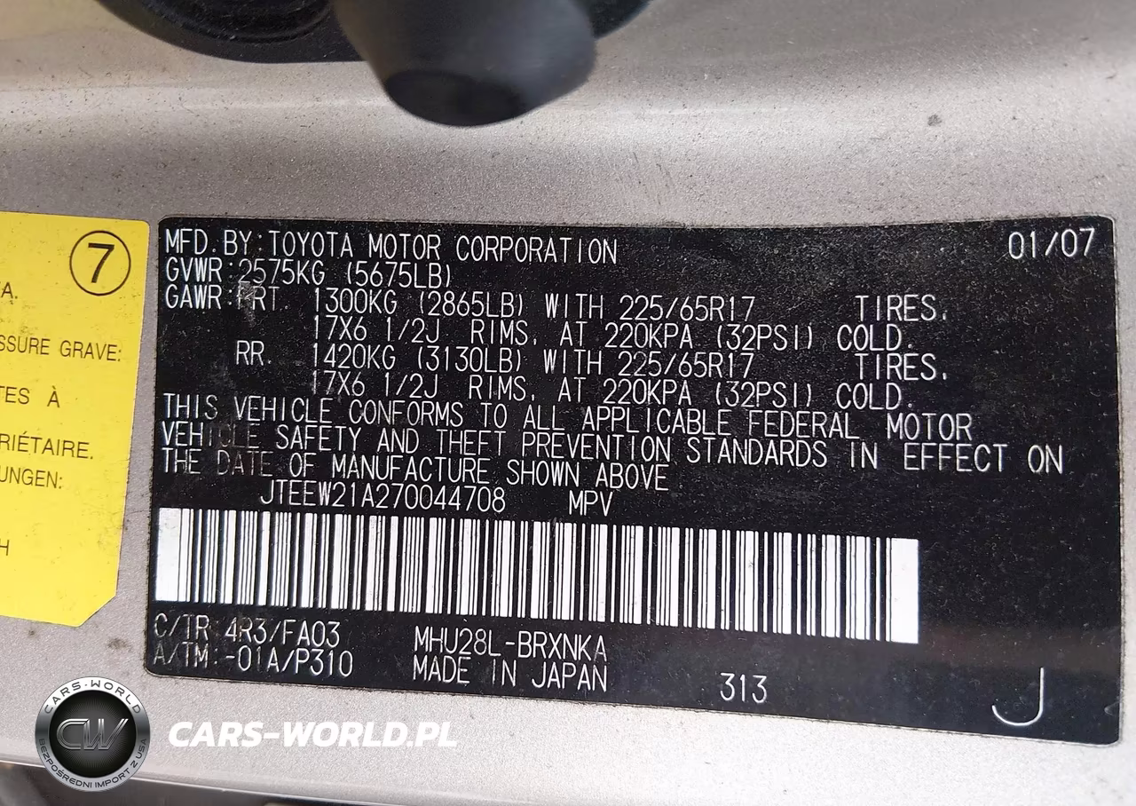 2007 Toyota Highlander Hybrid V6 VIN:JTEEW21A270044708 - 9
