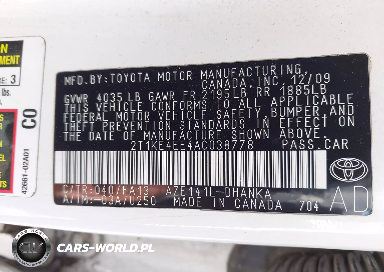 2010 Toyota Matrix S VIN:2T1KE4EE4AC038778 - 9