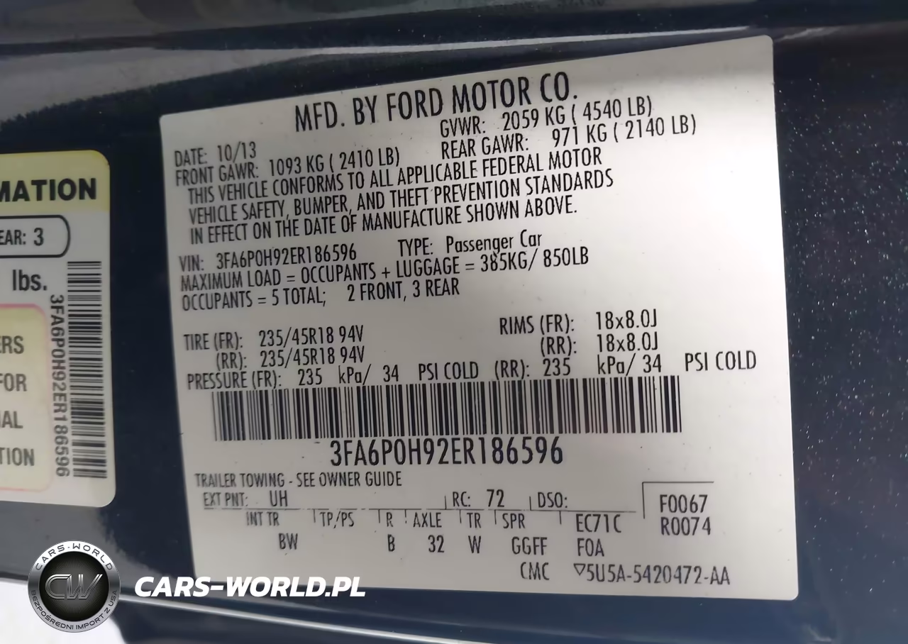 2014 Ford Fusion Se VIN:3FA6P0H92ER186596 - 9