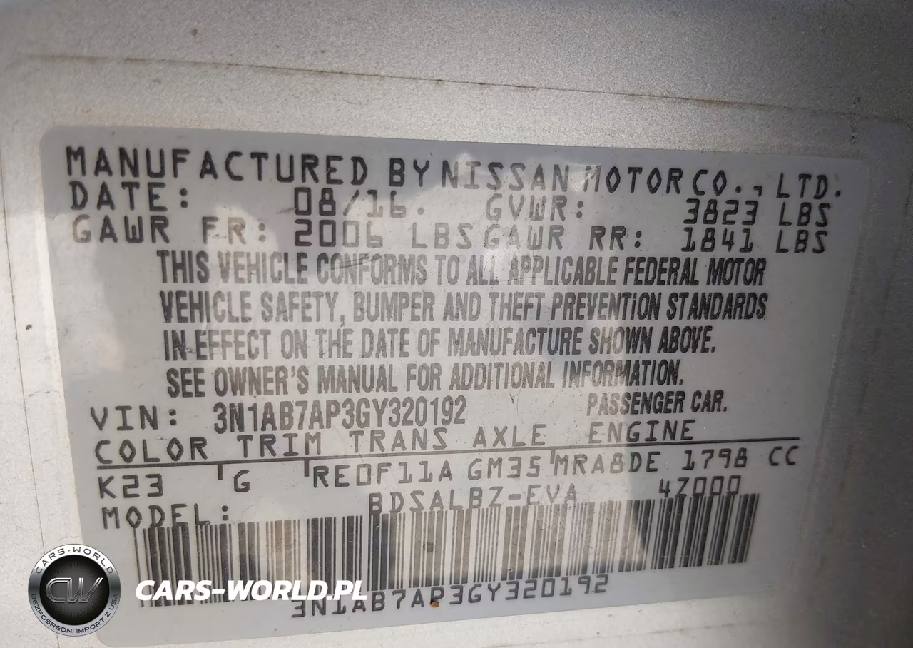 2016 Nissan Sentra S VIN:3N1AB7AP3GY320192 - 9