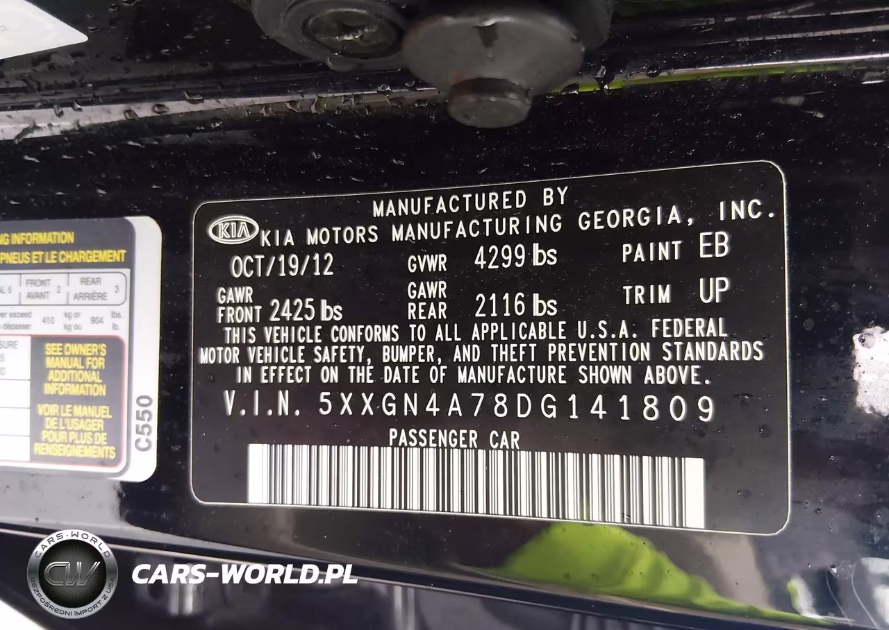 2013 Kia Optima Ex VIN:5XXGN4A78DG141809 - 9