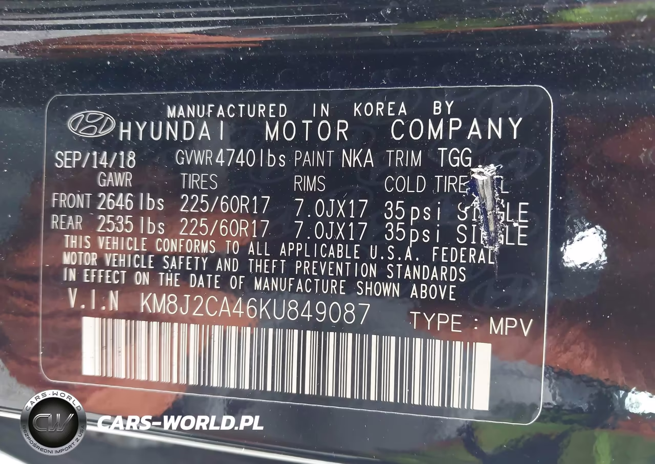 2019 Hyundai Tucson Se VIN:KM8J2CA46KU849087 - 9