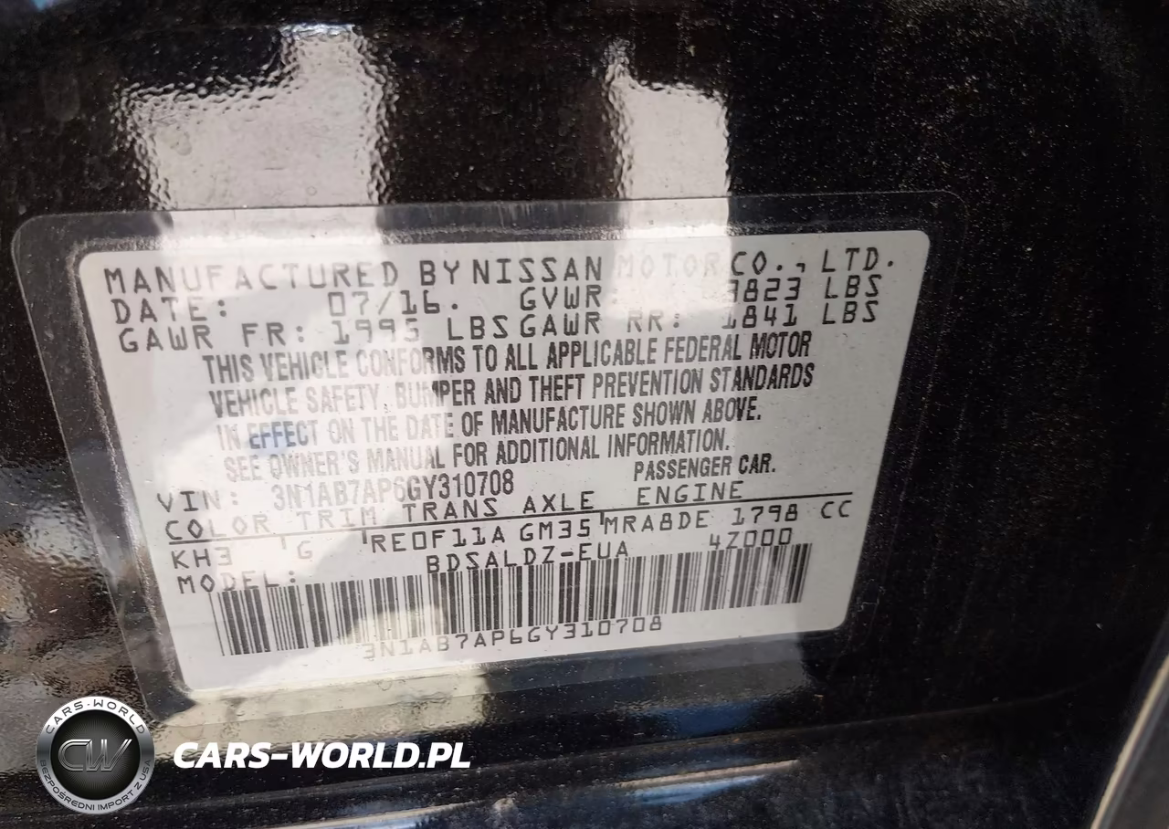 2016 Nissan Sentra Sv VIN:3N1AB7AP6GY310708 - 9