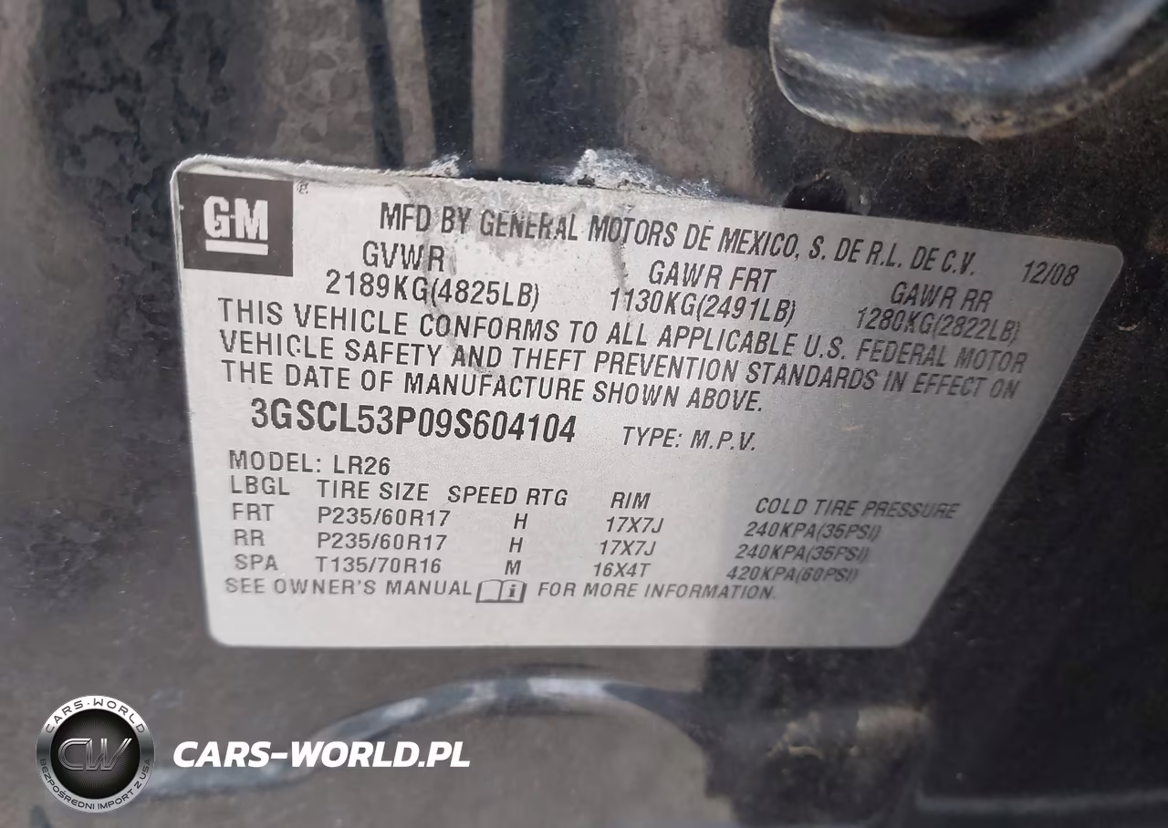 2009 Saturn Vue Xr VIN:3GSCL53P09S604104 - 9