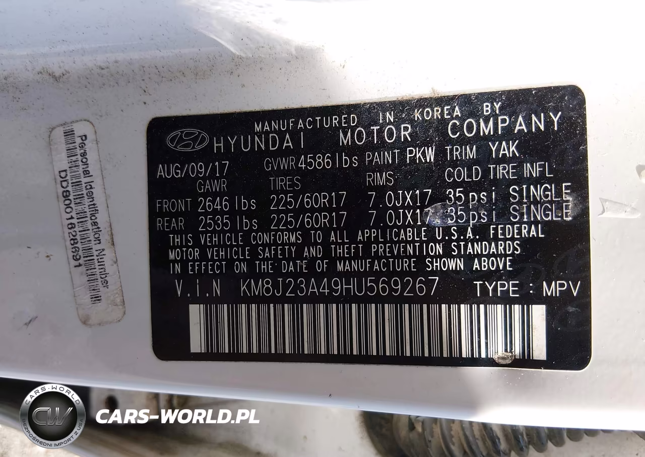 2017 Hyundai Tucson Se VIN:KM8J23A49HU569267 - 9