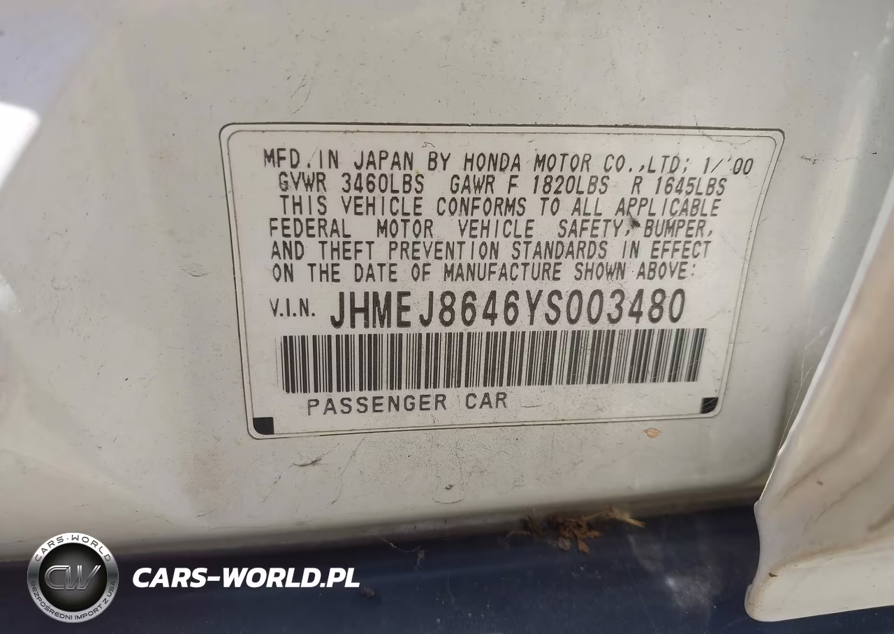 2000 Honda Civic Ex VIN:JHMEJ8646YS003480 - 9