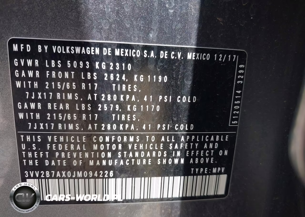 2018 Volkswagen Tiguan 2.0T Se-2.0T Sel VIN:3VV2B7AX0JM094226 - 9