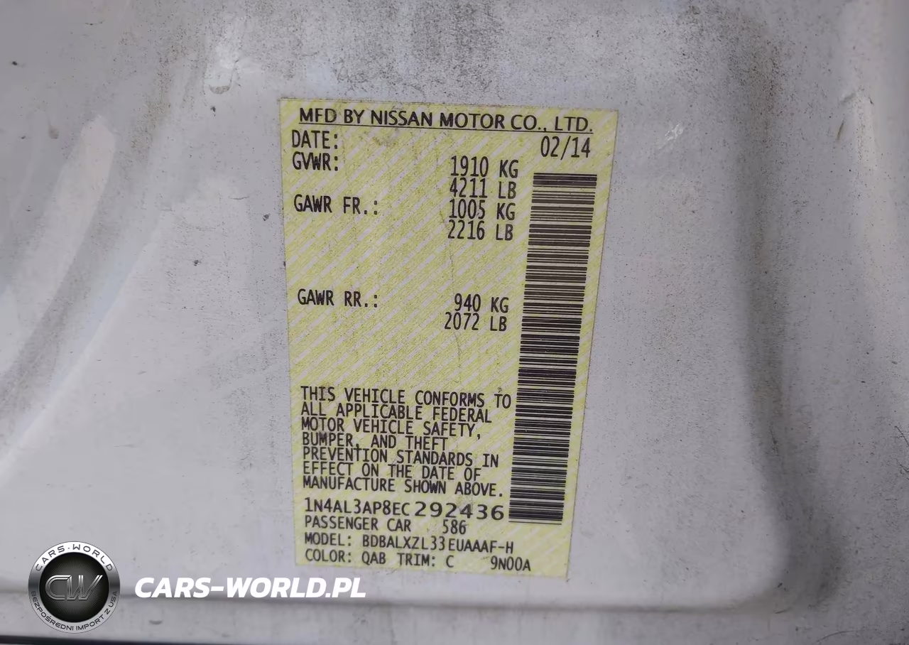 2014 Nissan Altima 2.5 Sl VIN:1N4AL3AP8EC292436 - 9
