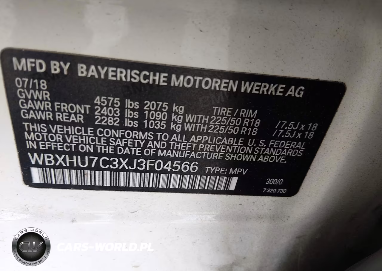 2018 BMW X1 Sdrive28I VIN:WBXHU7C3XJ3F04566 - 9