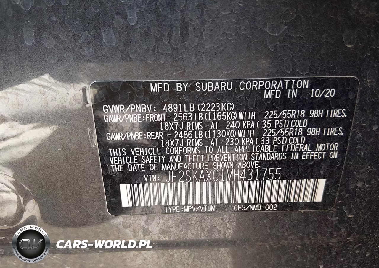 2021 Subaru Forester Touring VIN:JF2SKAXC1MH431755 - 9