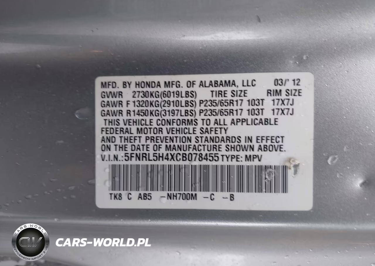 2012 Honda Odyssey Ex VIN:5FNRL5H4XCB078455 - 9