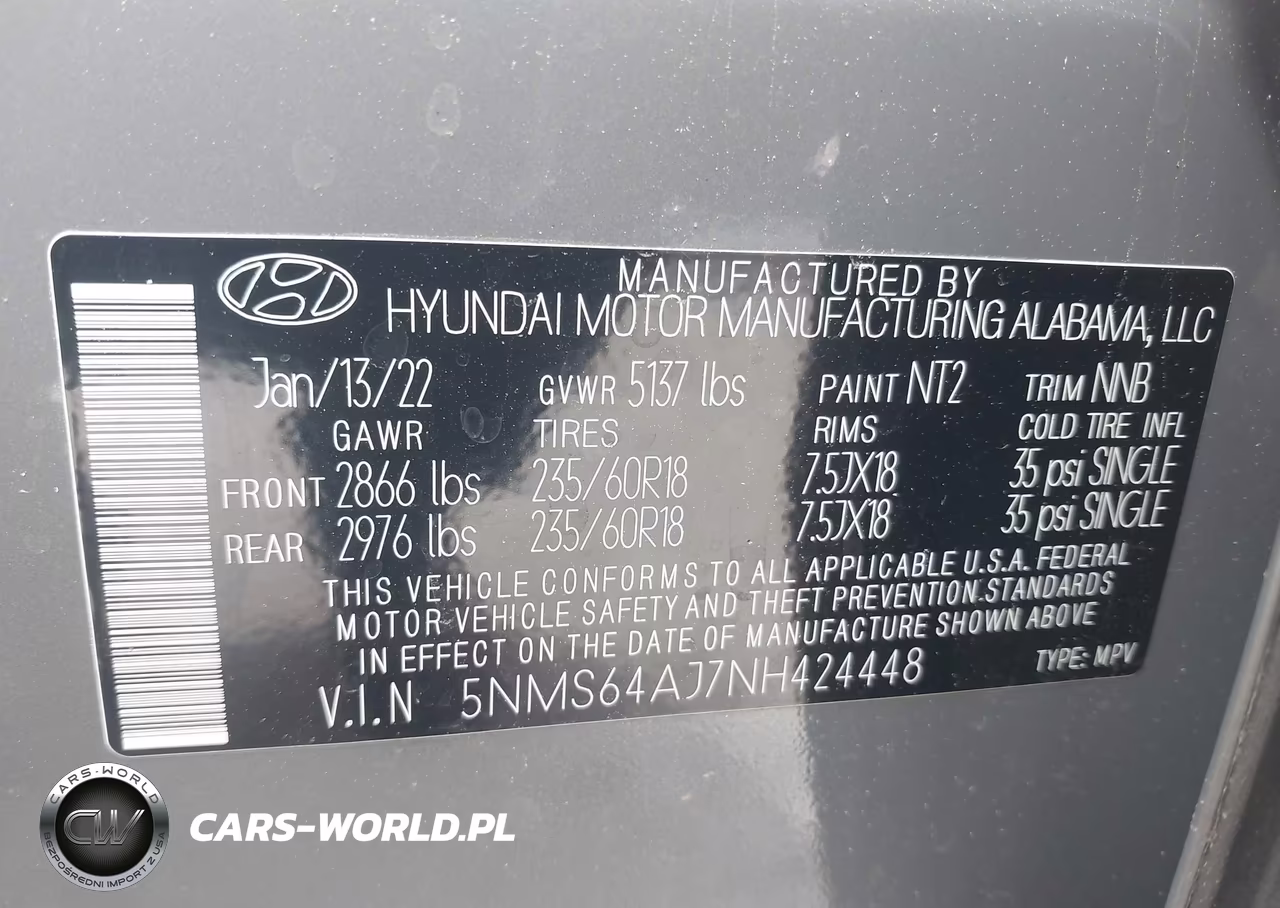 2022 Hyundai Santa Fe Sel VIN:5NMS64AJ7NH424448 - 9