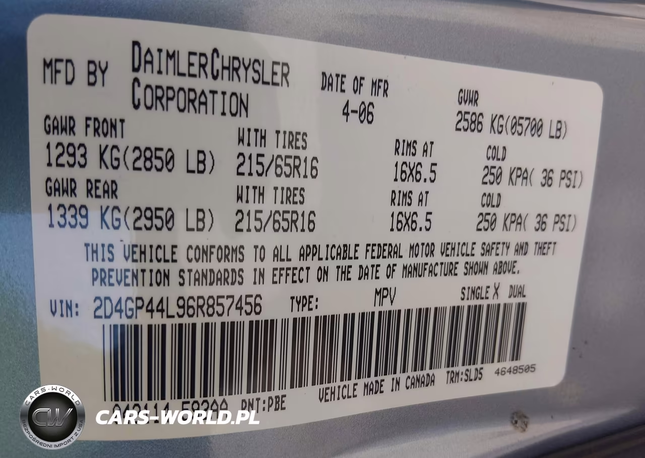 2006 Dodge Grand Caravan Sxt VIN:2D4GP44L96R857456 - 9