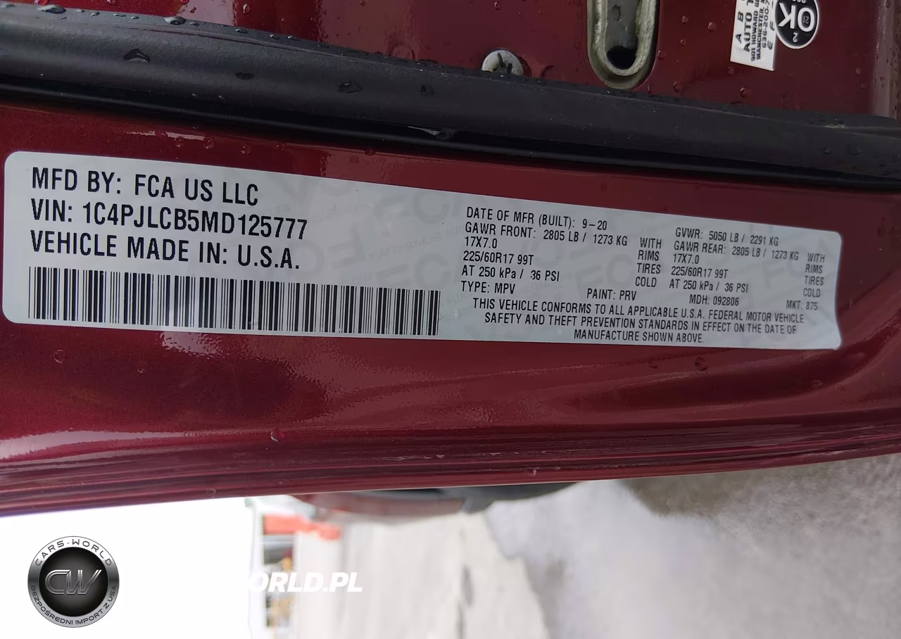 2021 Jeep Cherokee Latitude Fwd VIN:1C4PJLCB5MD125777 - 9