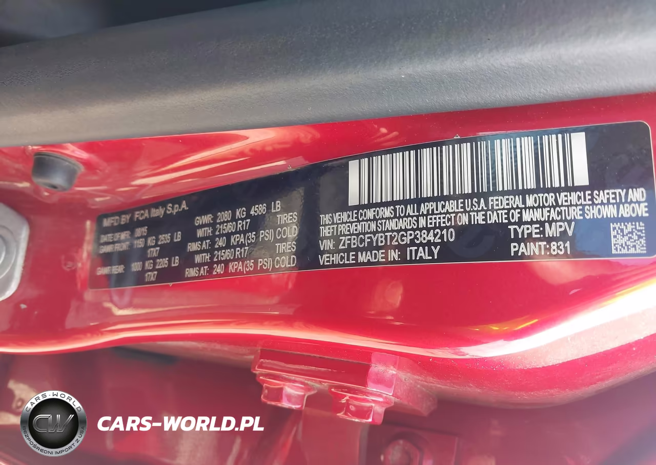 2016 Fiat 500X Easy VIN:ZFBCFYBT2GP384210 - 9