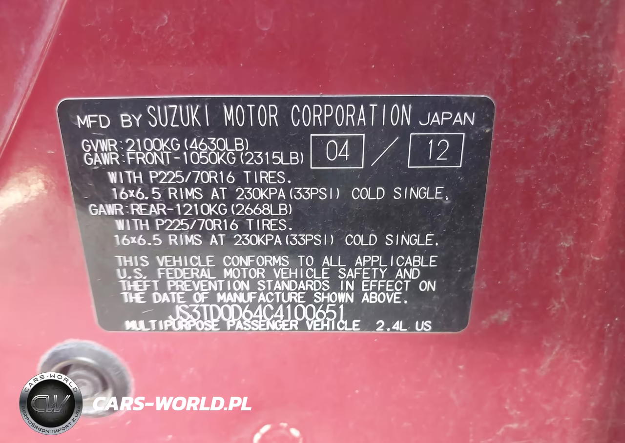 2012 Suzuki Grand Vitara Premium VIN:JS3TD0D64C4100651 - 9