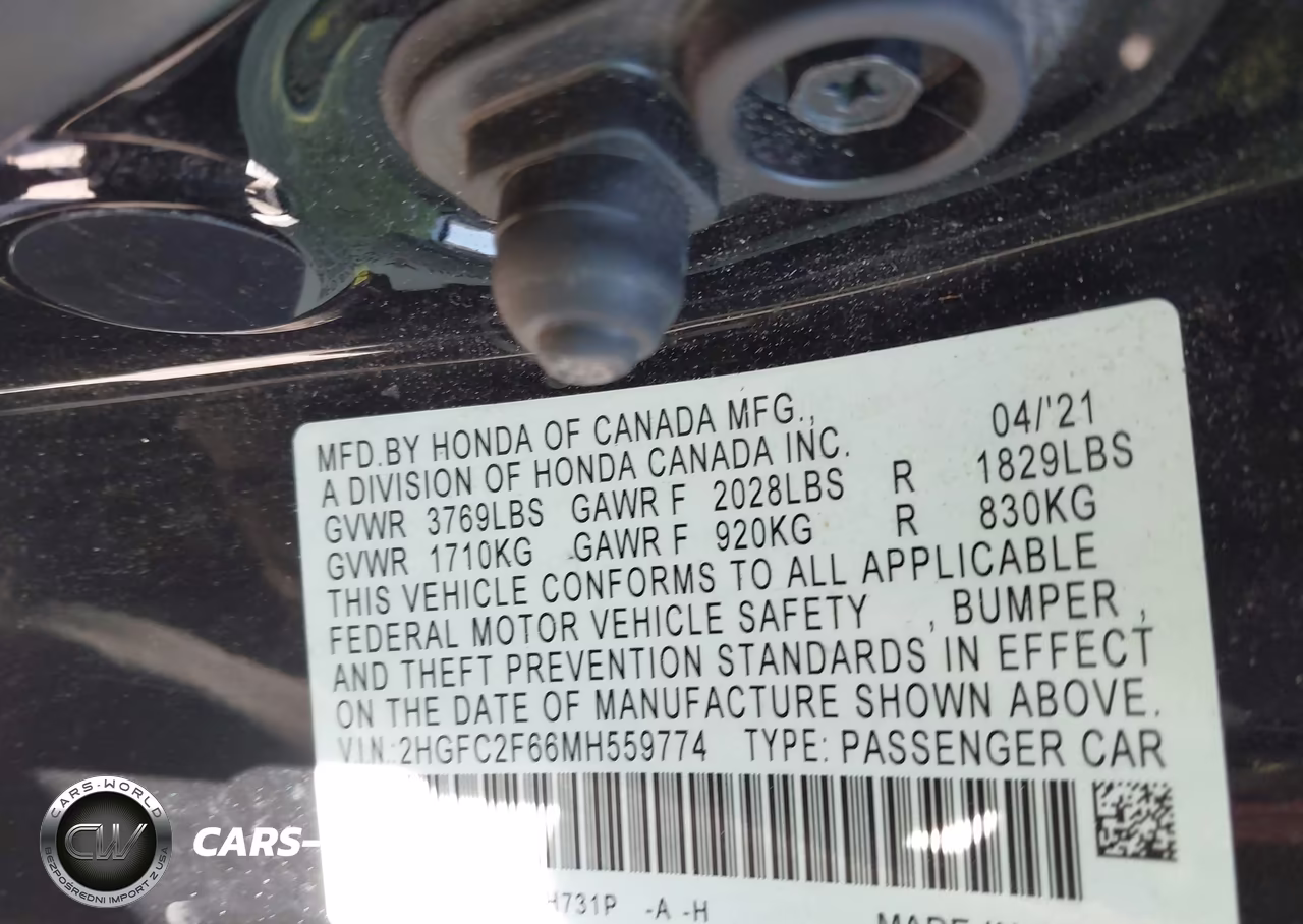 2021 Honda Civic Lx VIN:2HGFC2F66MH559774 - 9
