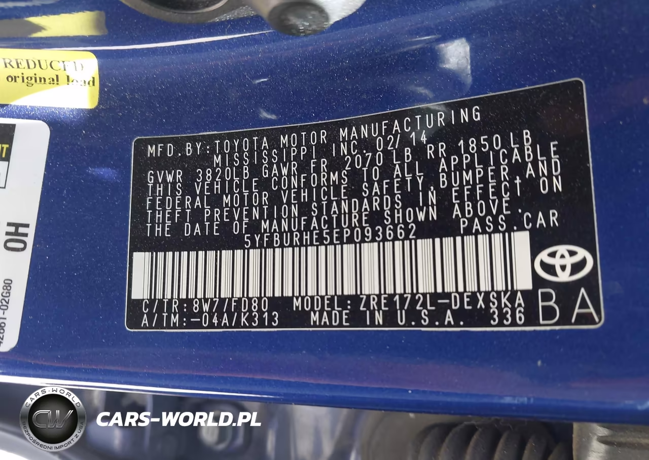2014 Toyota Corolla S Plus VIN:5YFBURHE5EP093662 - 9
