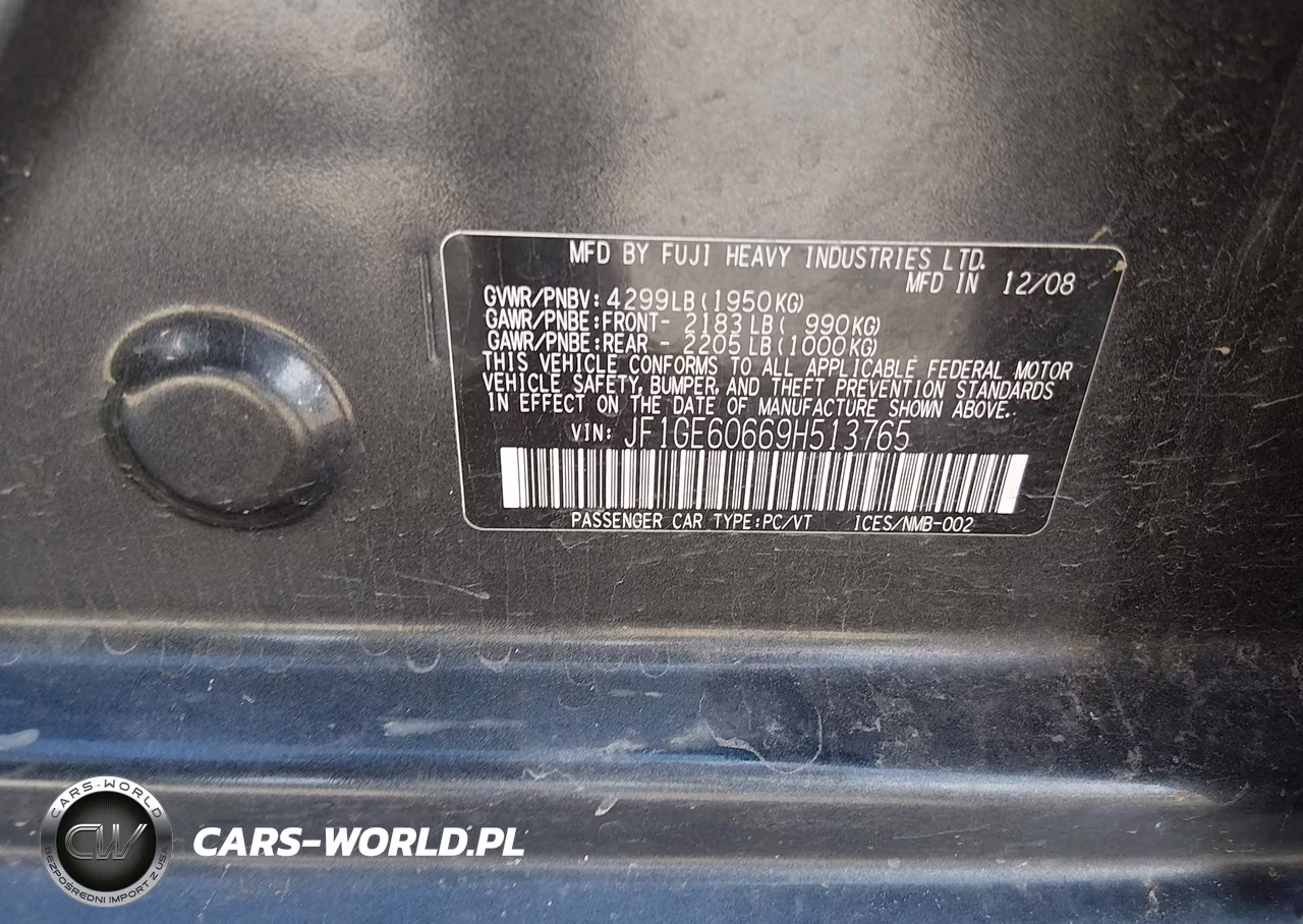 2009 Subaru Impreza 2.5I VIN:JF1GE60669H513765 - 9