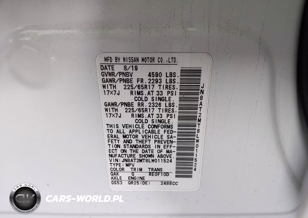 2020 Nissan Rogue Sv Fwd VIN:JN8AT2MT8LW011524 - 9