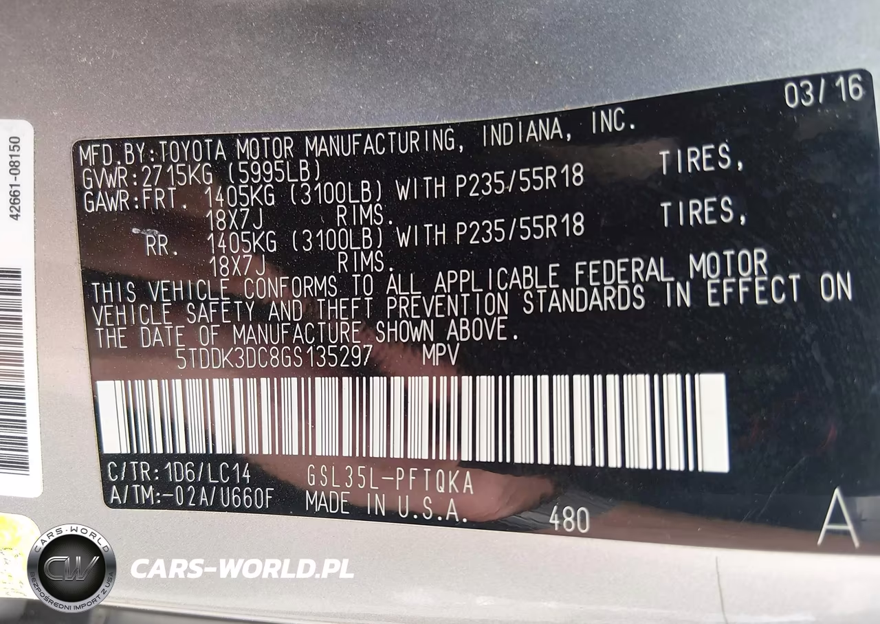 2016 Toyota Sienna Xle Premium 7 Passenger VIN:5TDDK3DC8GS135297 - 9