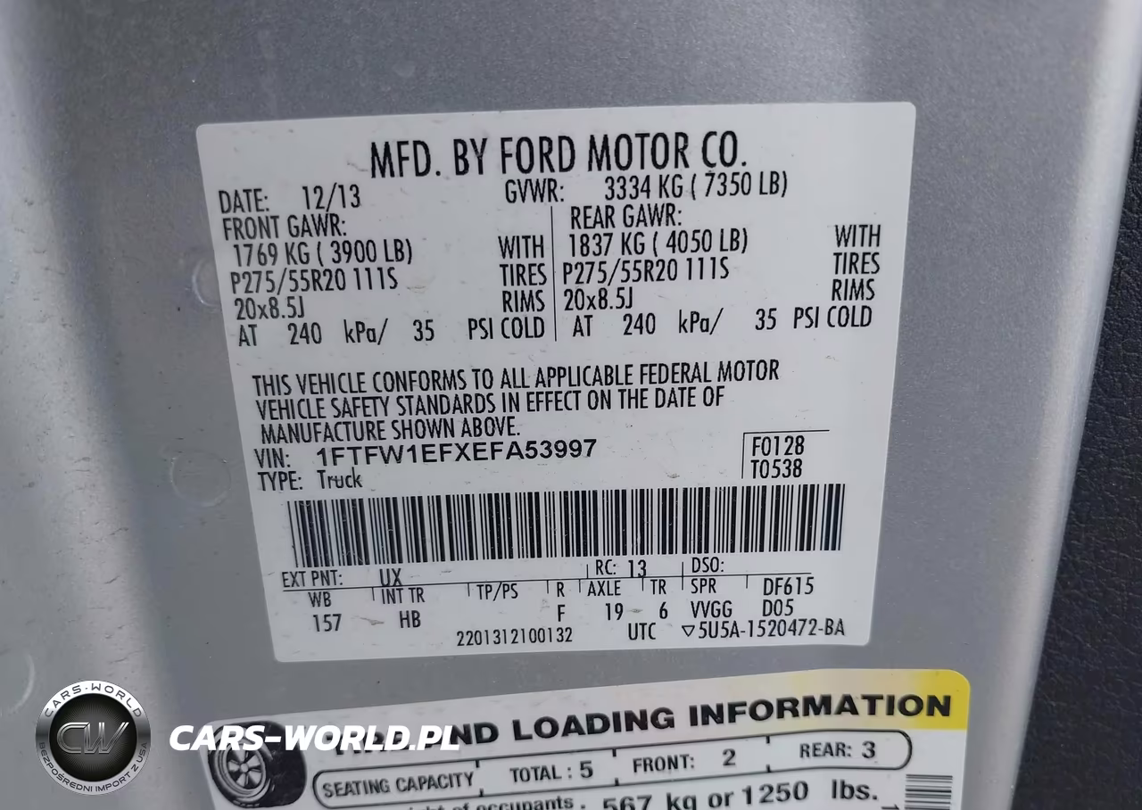 2014 Ford F-150 Fx4-King Ranch-Lariat-Platinum-Stx-Xl-Xlt VIN:1FTFW1EFXEFA53997 - 9