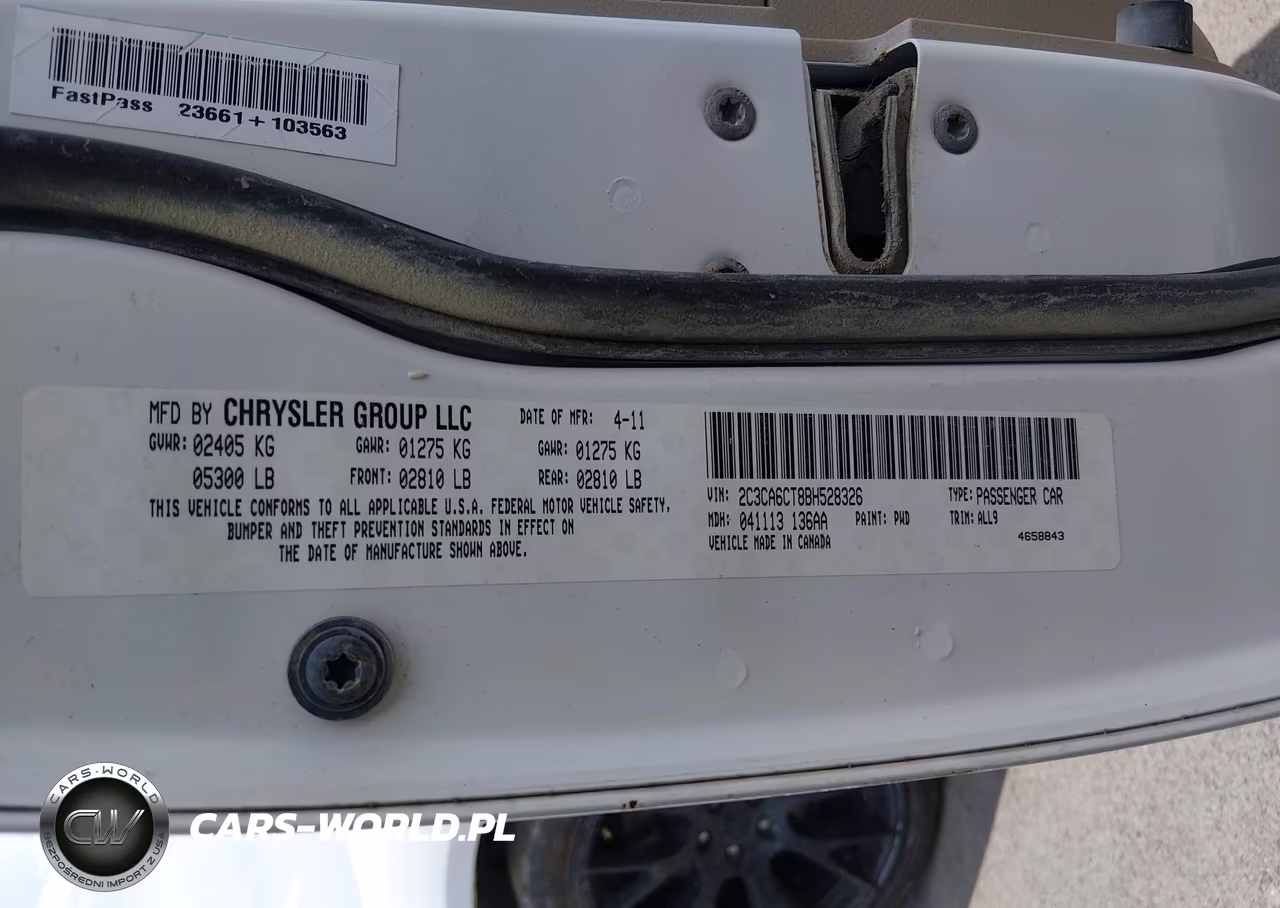 2011 Chrysler 300C VIN:2C3CA6CT8BH528326 - 9