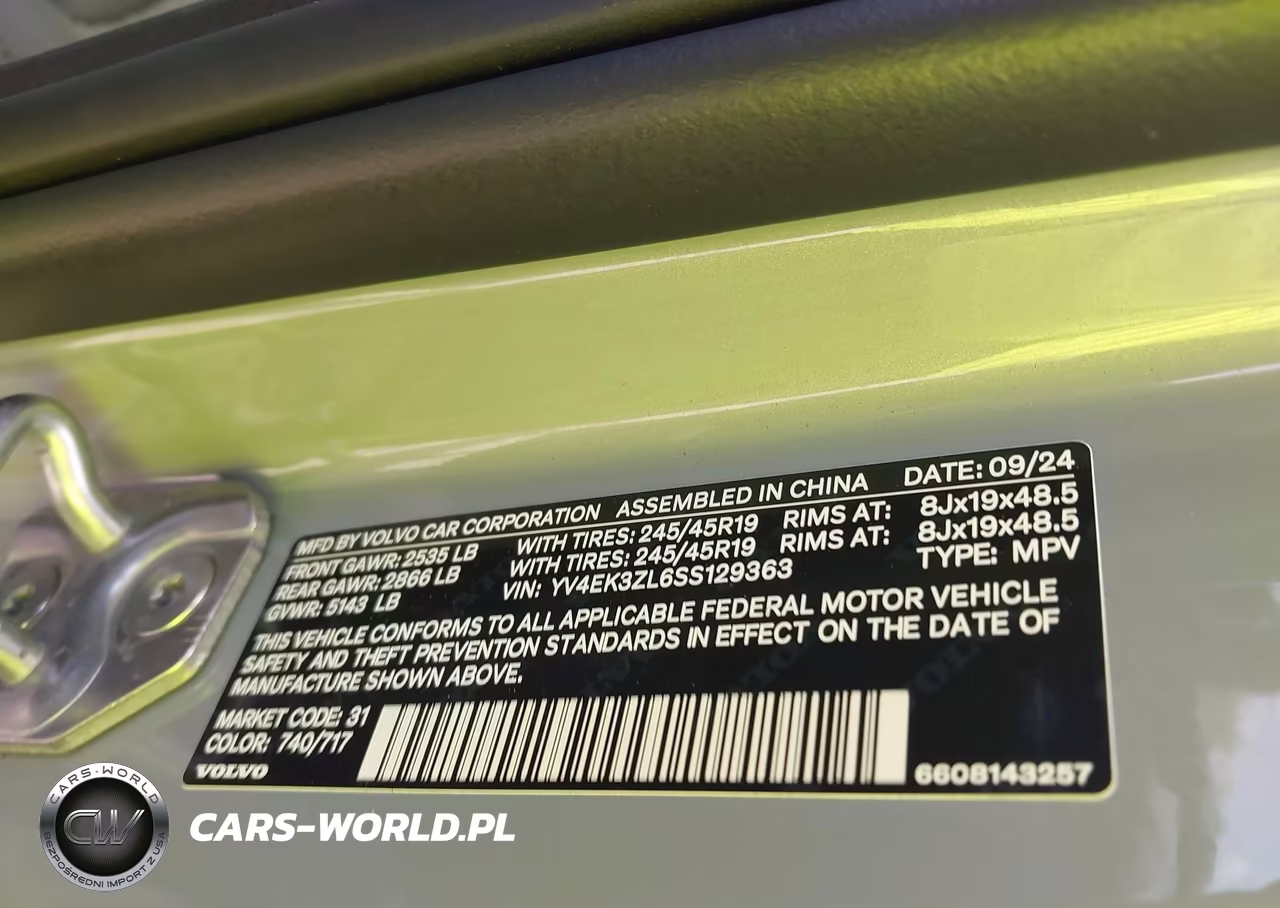 2025 Volvo Ex30 Ultra Twin Motor Performance, Fully Electric VIN:YV4EK3ZL6SS129363 - 9