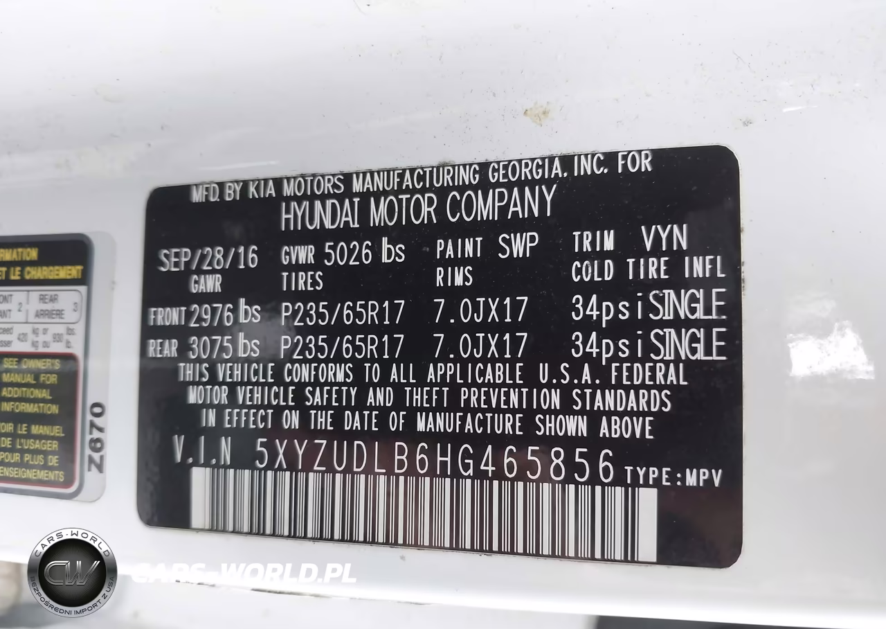 2017 Hyundai Santa Fe Sport 2.4L VIN:5XYZUDLB6HG465856 - 9