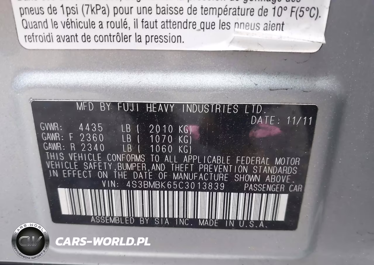 2012 Subaru Legacy 2.5I Limited VIN:4S3BMBK65C3013839 - 9