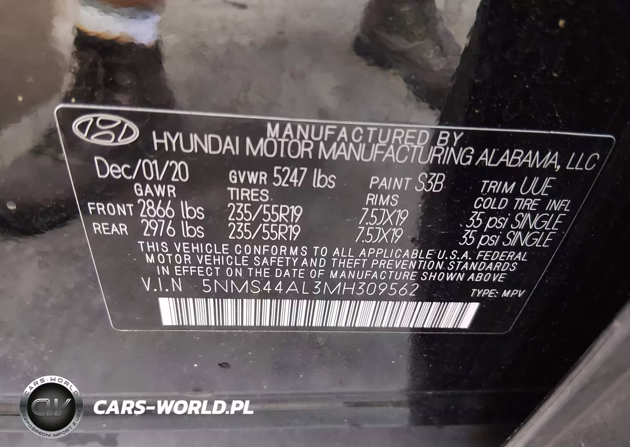 2021 Hyundai Santa Fe Limited VIN:5NMS44AL3MH309562 - 9