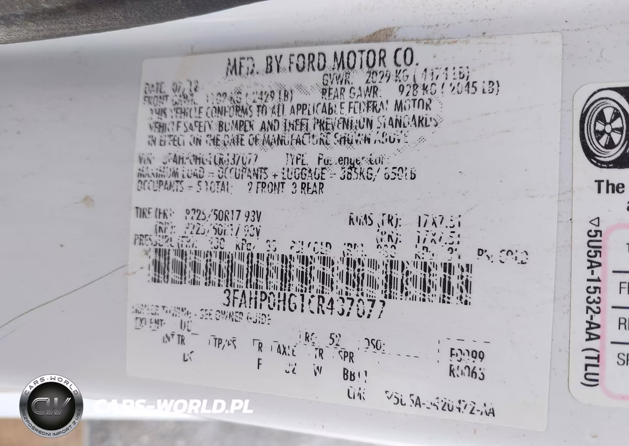 2012 Ford Fusion Se VIN:3FAHP0HG1CR437077 - 9