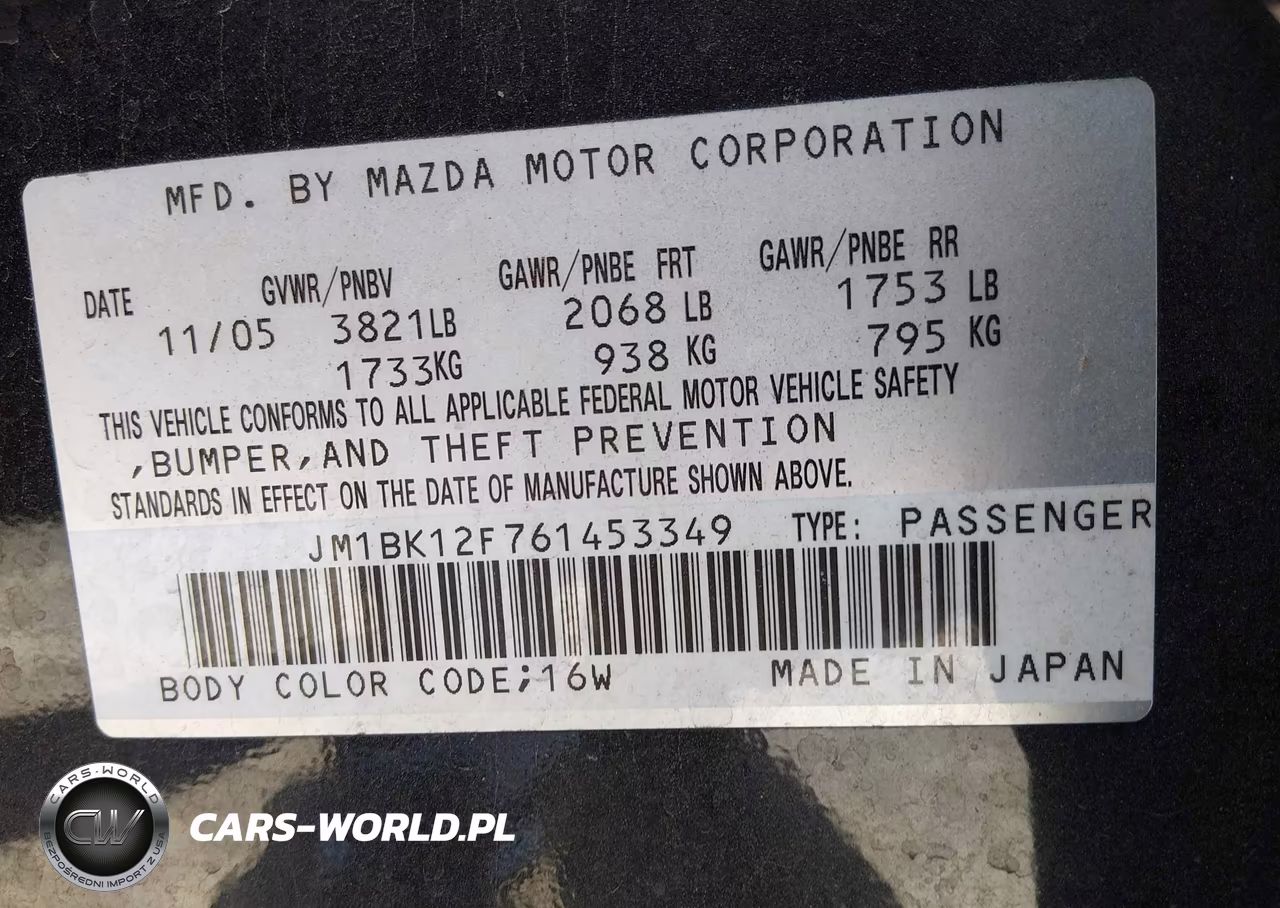 2006 Mazda Mazda3 I VIN:JM1BK12F761453349 - 9