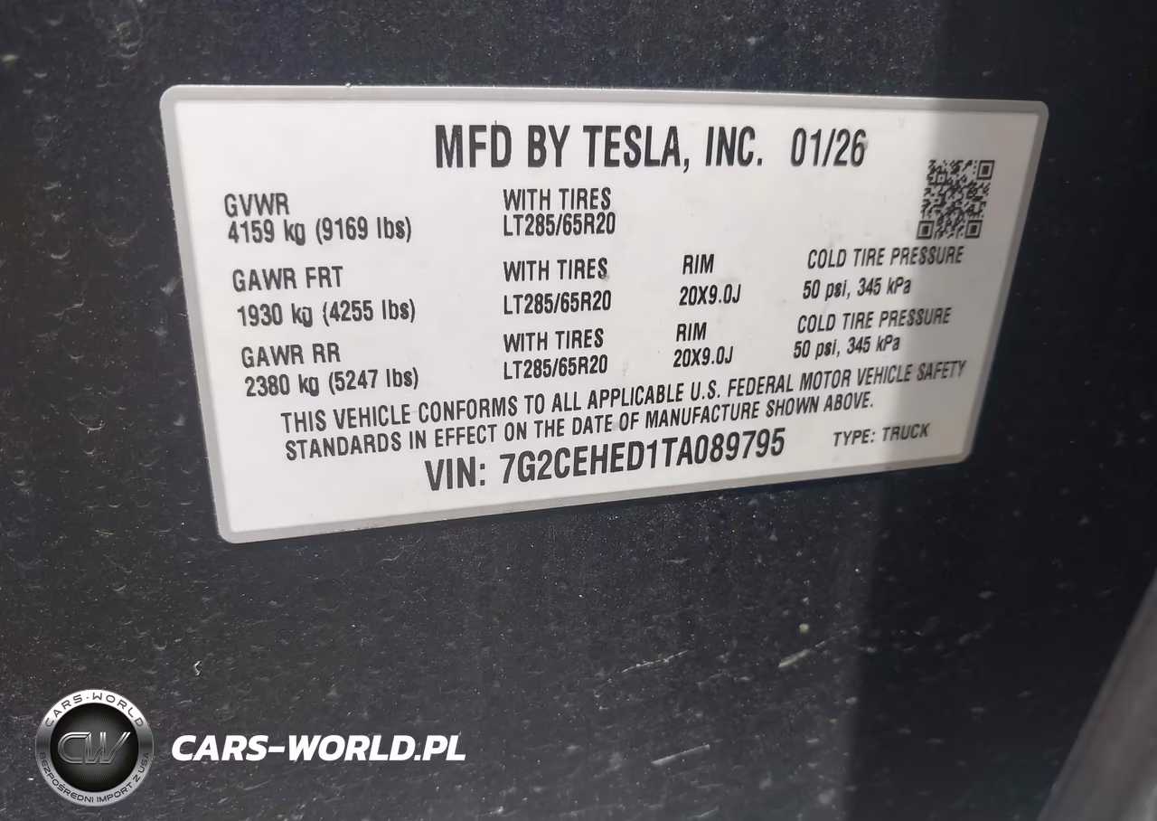 2026 Tesla Cybertruck Dual Motor All-Wheel Drive-Premium All-Wheel Drive VIN:7G2CEHED1TA089795 - 9