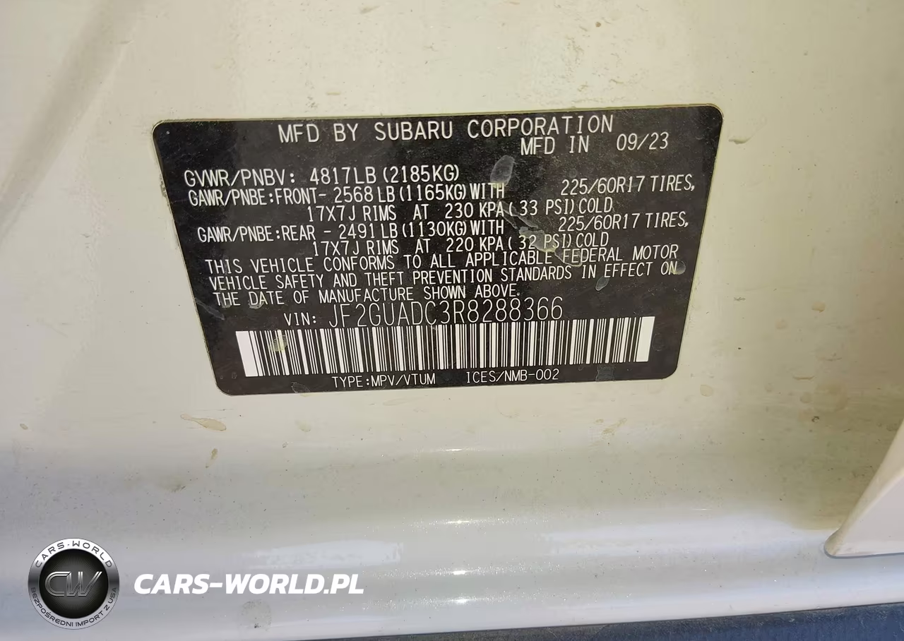 2024 Subaru Crosstrek Premium VIN:JF2GUADC3R8288366 - 9