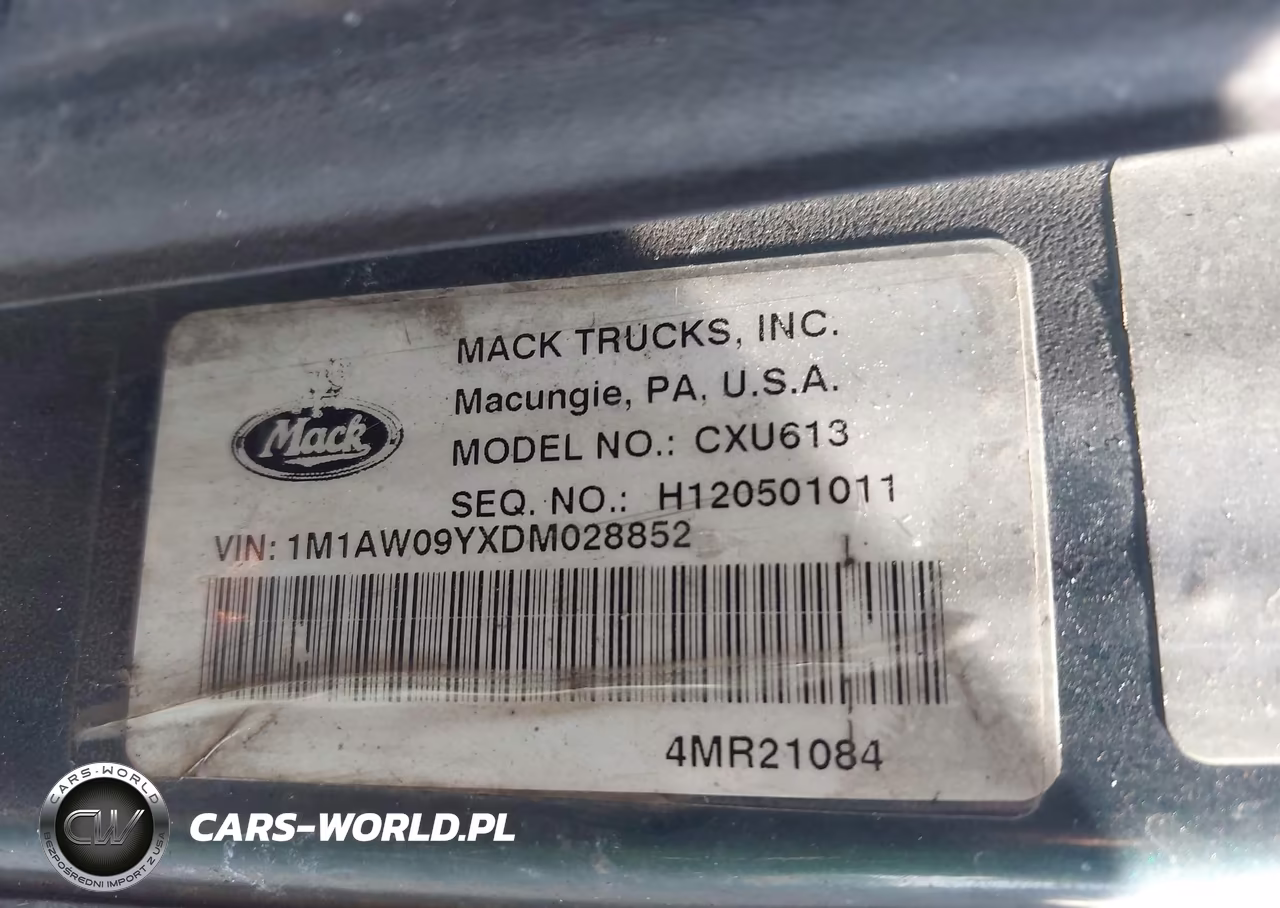 2013 Mack 600 Cxu600 VIN:1M1AW09YXDM028852 - 9