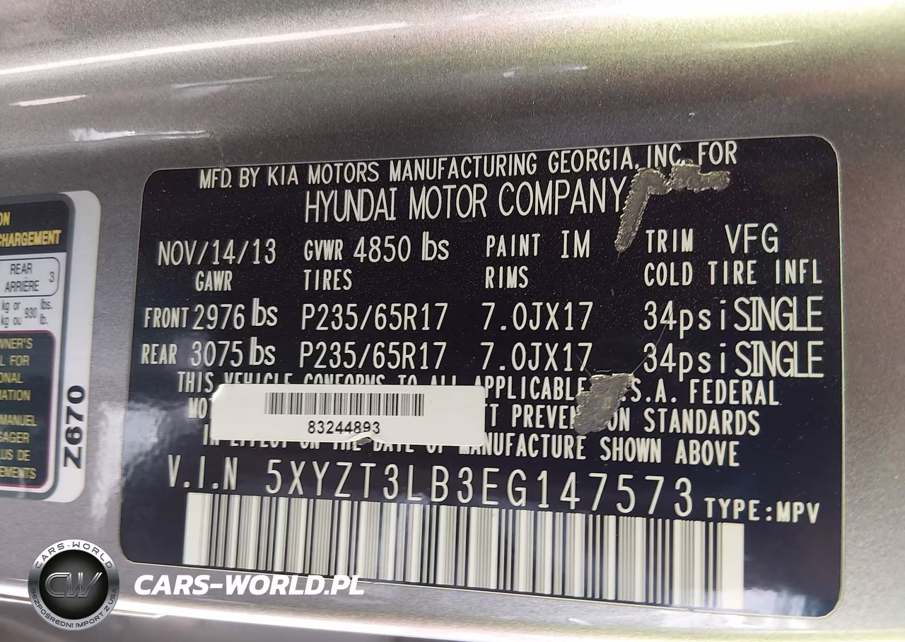 2014 Hyundai Santa Fe Sport 2.4L VIN:5XYZT3LB3EG147573 - 9