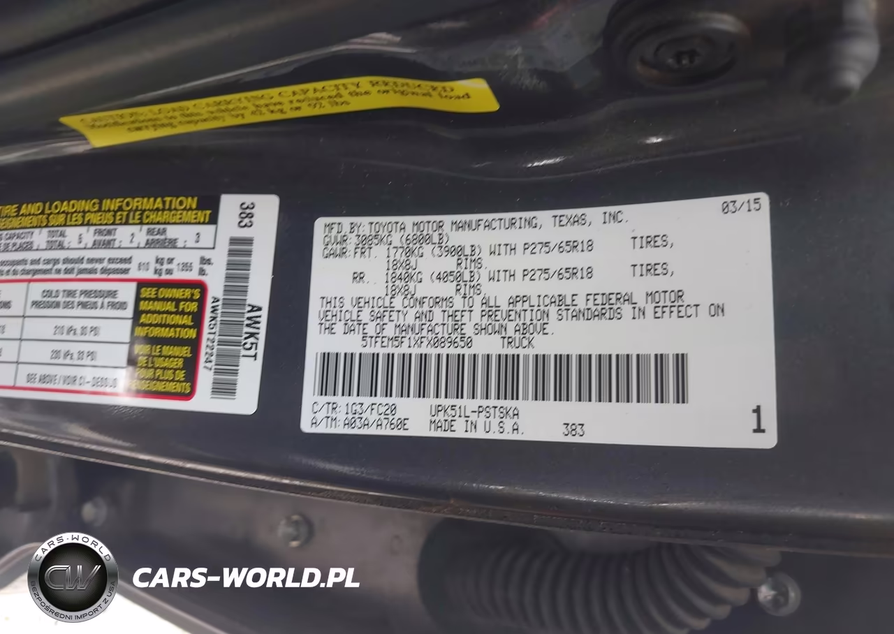 2015 Toyota Tundra Sr5 4.6L V8 VIN:5TFEM5F1XFX089650 - 9