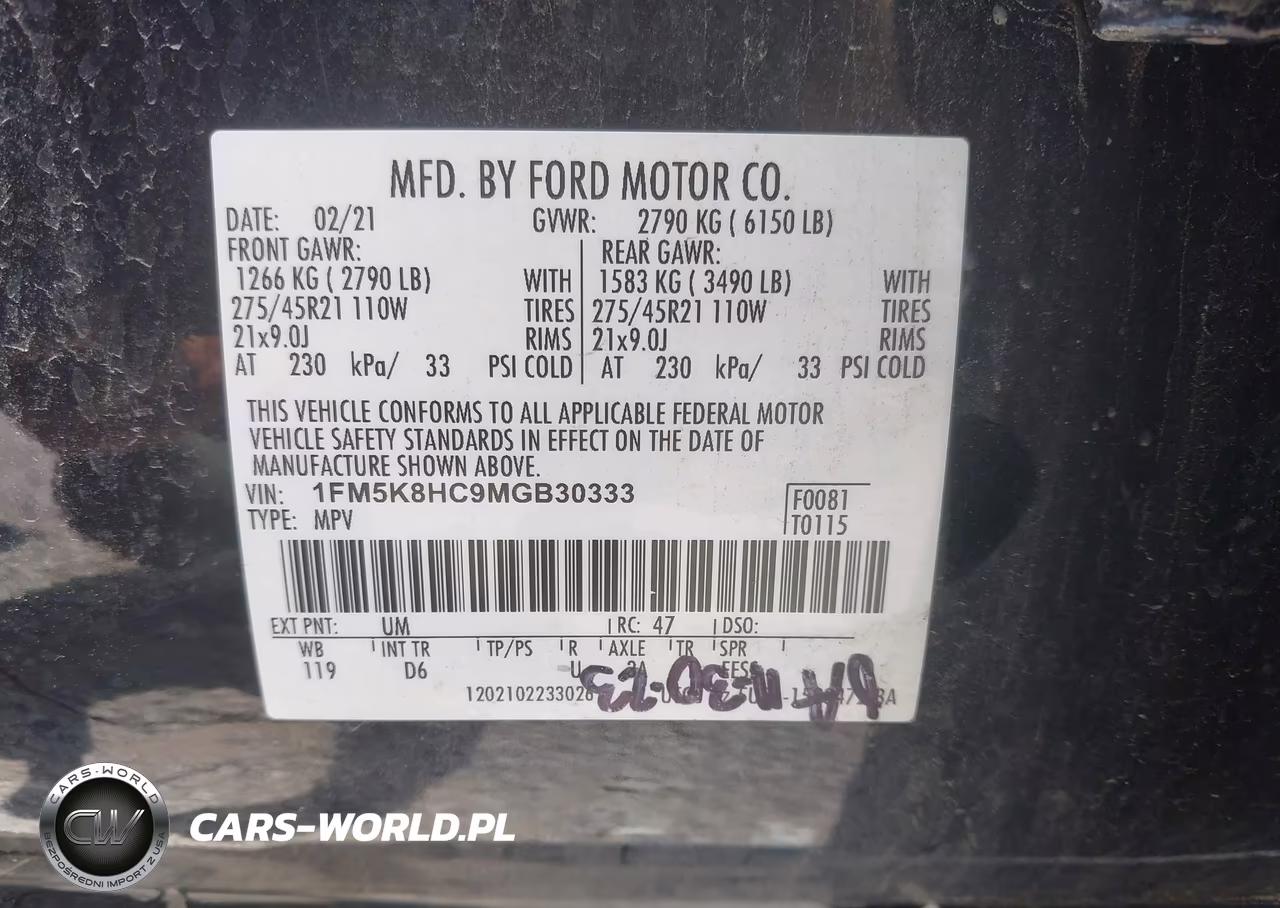 2021 Ford Explorer Platinum VIN:1FM5K8HC9MGB30333 - 9