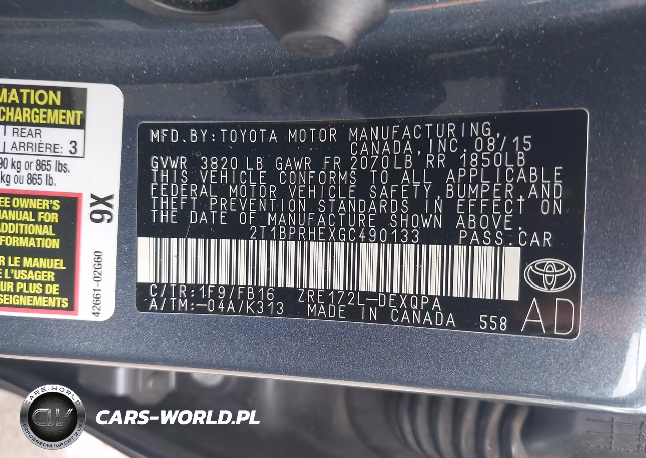 2016 Toyota Corolla Le Eco VIN:2T1BPRHEXGC490133 - 9