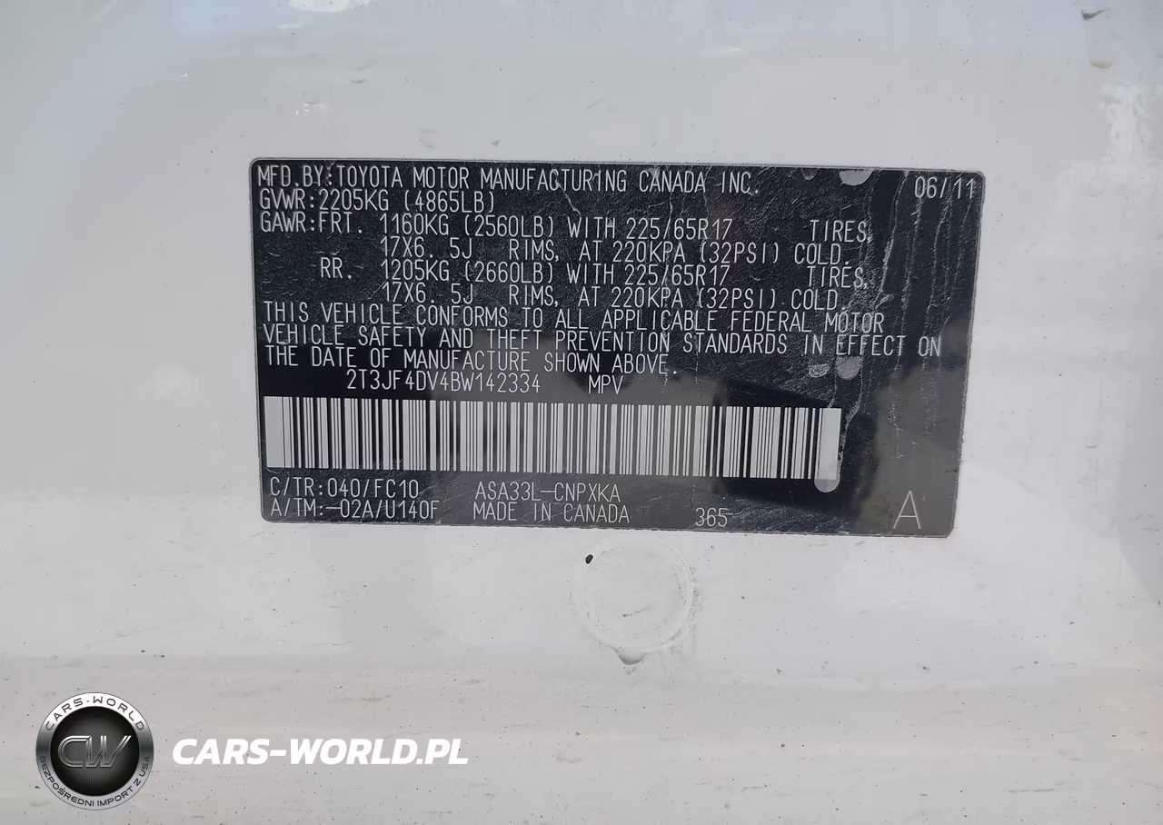 2011 Toyota Rav4 VIN:2T3JF4DV4BW142334 - 9