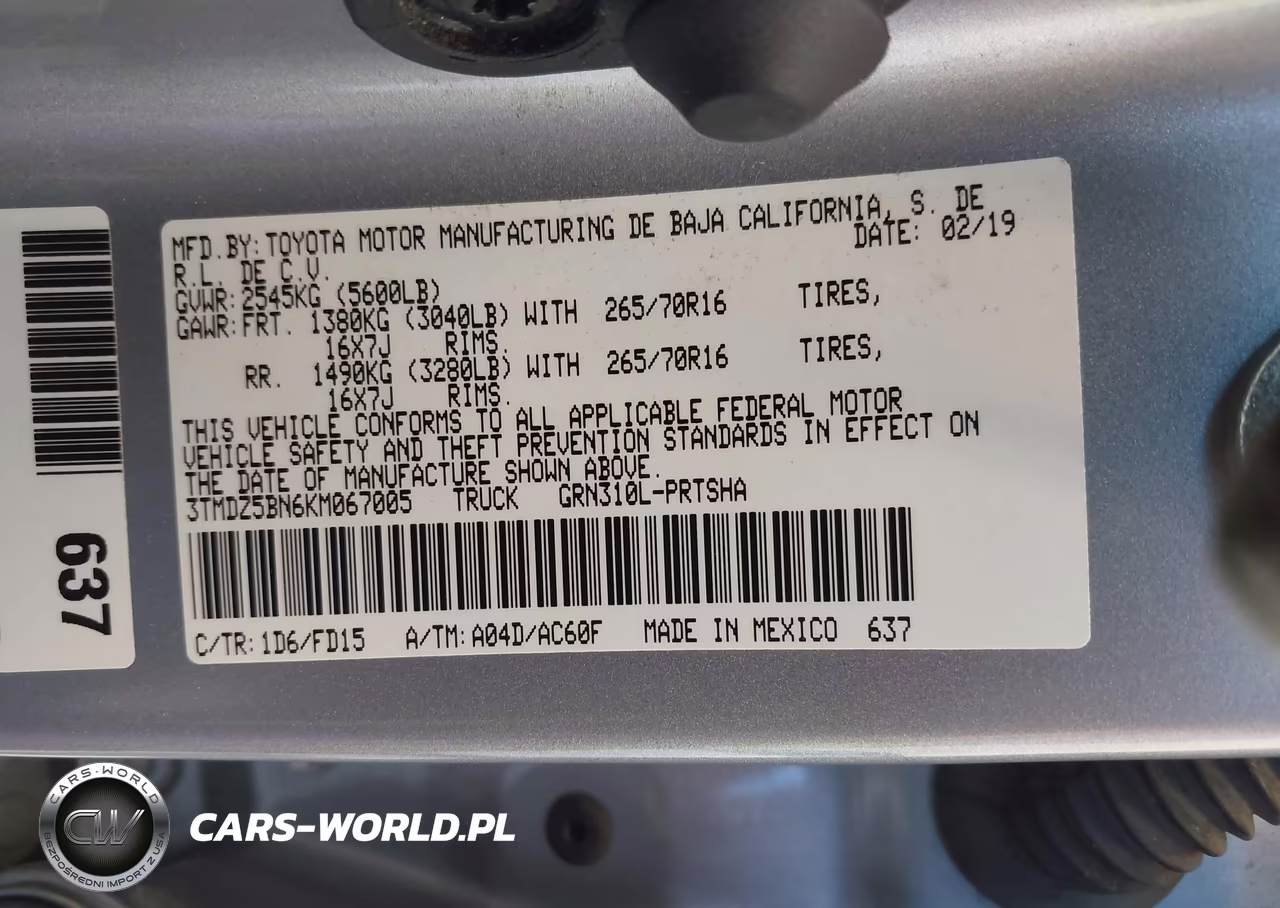 2019 Toyota Tacoma Trd Off Road VIN:3TMDZ5BN6KM067005 - 9