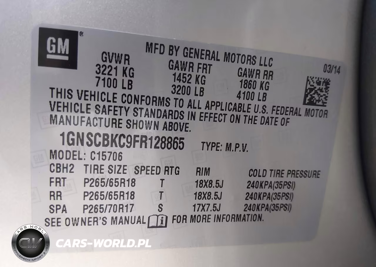 2015 Chevrolet Tahoe Lt VIN:1GNSCBKC9FR128865 - 9