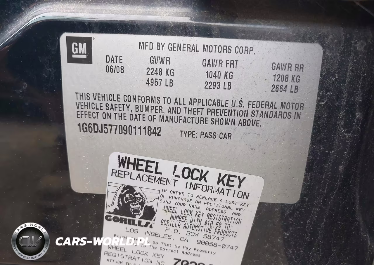 2009 Cadillac Cts Rwd W-1Sa VIN:1G6DJ577090111842 - 9