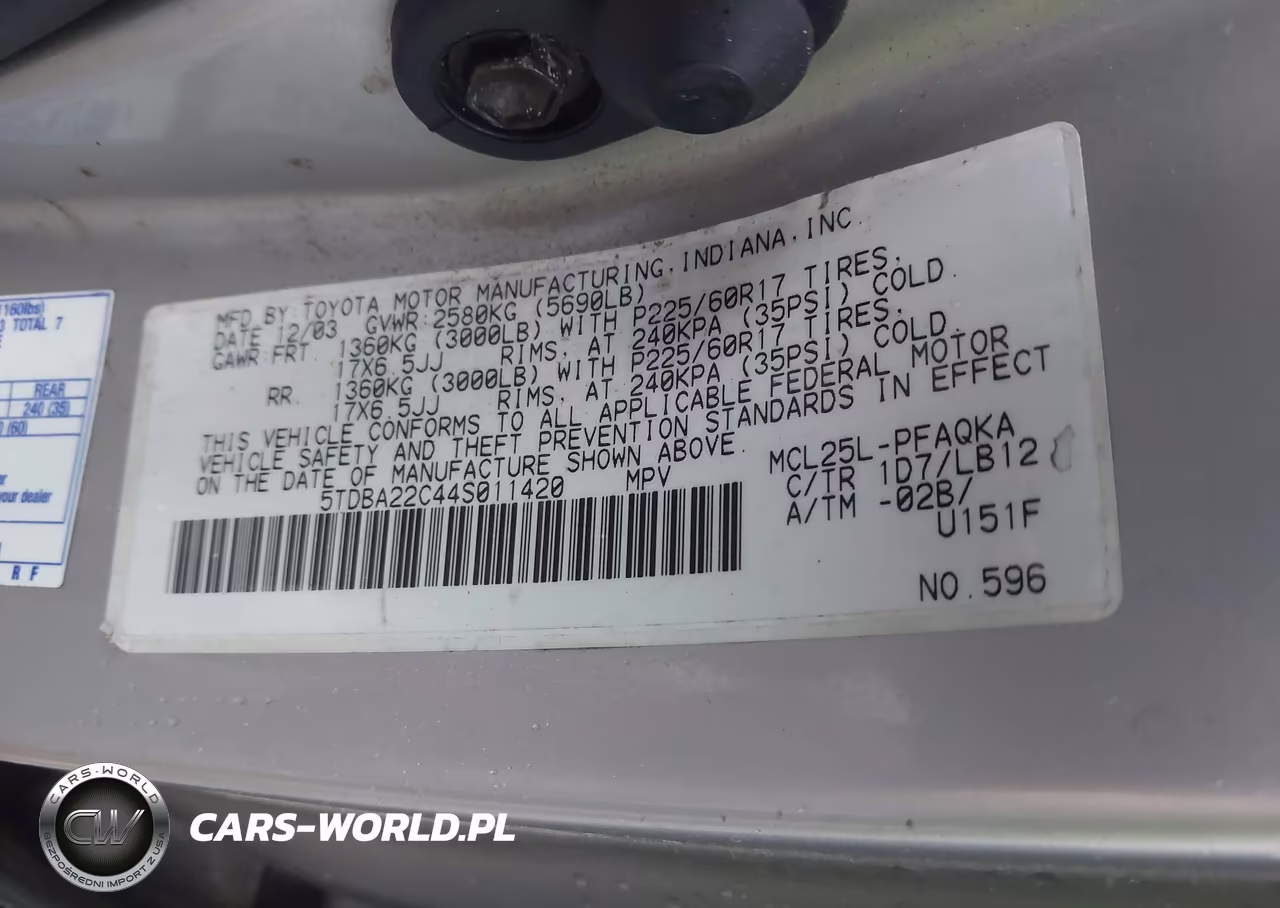 2004 Toyota Sienna Xle VIN:5TDBA22C44S011420 - 9