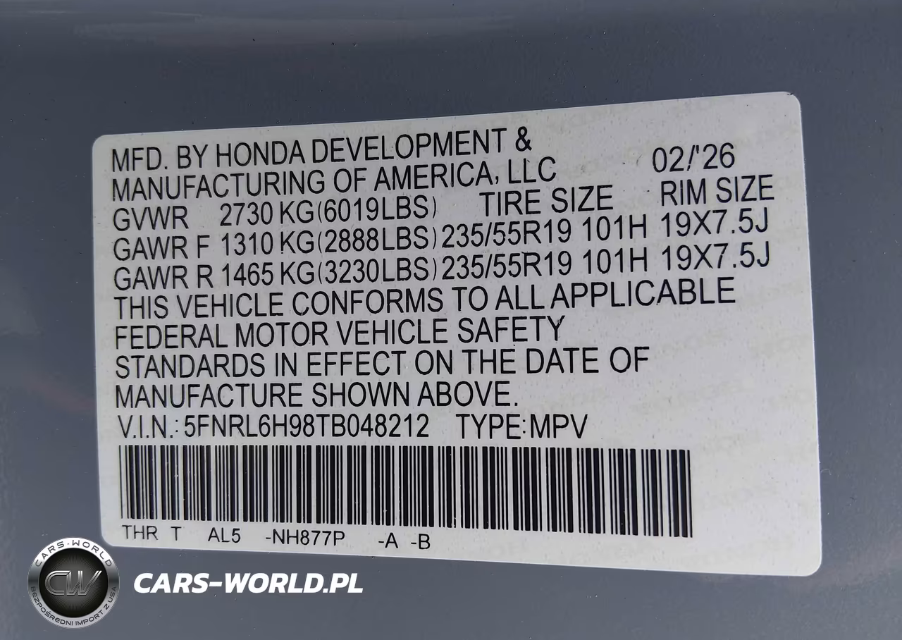 2026 Honda Odyssey Elite VIN:5FNRL6H98TB048212 - 9